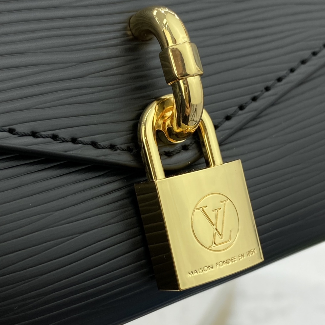 Louis Vuitton PADLOCK ON STRAP Handbag Epi Leather M80682 Black